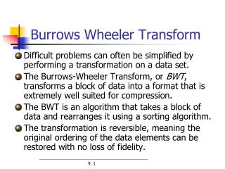 Burrows Wheeler Transform