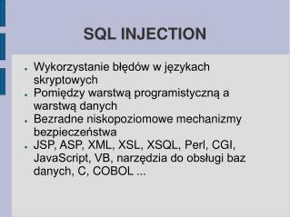 SQL INJECTION