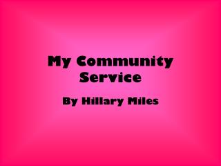 My Community Service