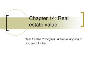 Chapter 14: Real estate value