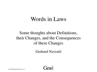 Words in Laws