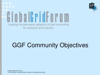GGF Community Objectives