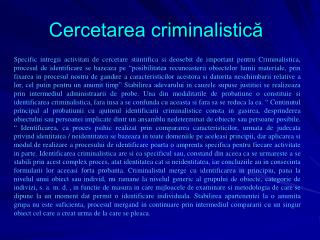 Cercetarea criminalistică