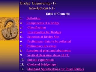 Bridge Engineering (1) Introduction(1-1)