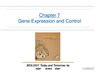 Chapter 7 Gene Expression and Control