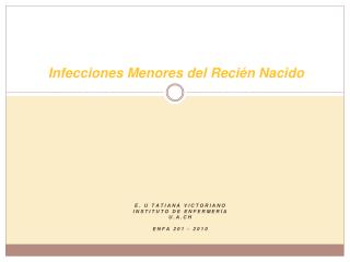 Infecciones Menores del Recién Nacido
