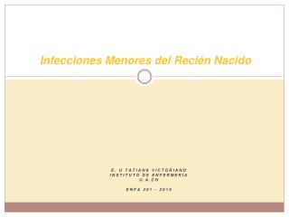 Infecciones Menores del Recién Nacido