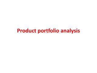 Product portfolio analysis