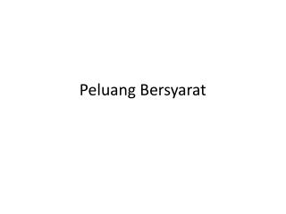 Peluang Bersyarat