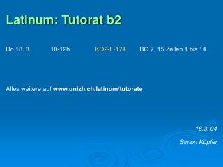 Latinum: Tutorat b2