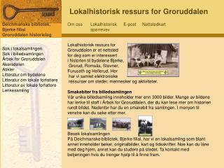 Lokalhistorisk ressurs for Groruddalen
