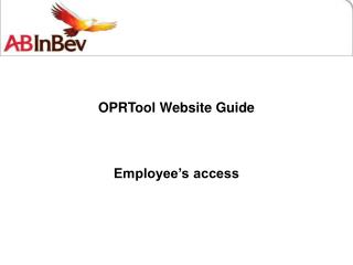OPRTool Website Guide Employee’s access