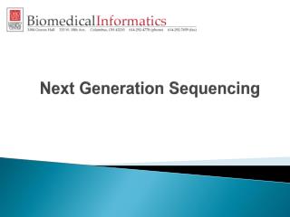 Next Generation Sequencing