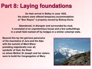 Part 8: Laying foundations