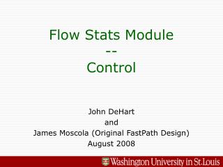 Flow Stats Module -- Control
