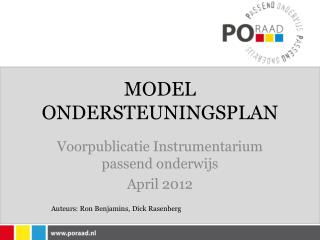 MODEL ONDERSTEUNINGSPLAN