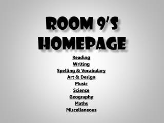 Room 9’s Homepage