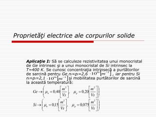 Proprietăţi electrice ale corpurilor solide