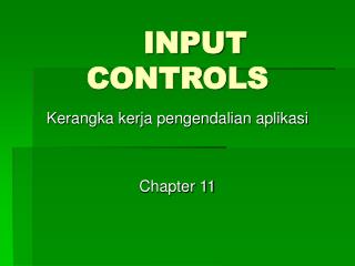 INPUT CONTROLS