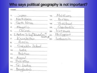 Who says political geography is not important?