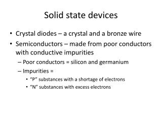 Solid state devices