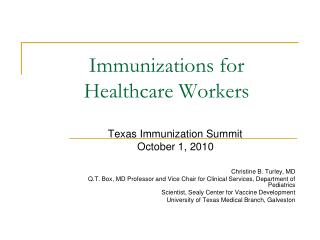 Immunizations for Healthcare Workers