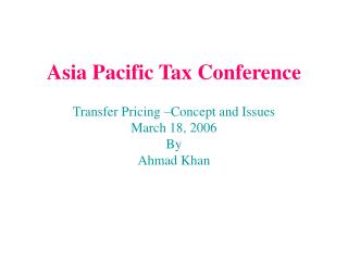 Asia Pacific Tax Conference