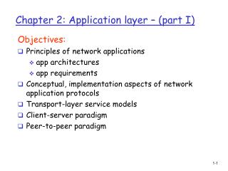 Chapter 2: Application layer – (part I)