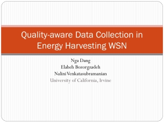 Quality-aware Data Collection in Energy Harvesting WSN