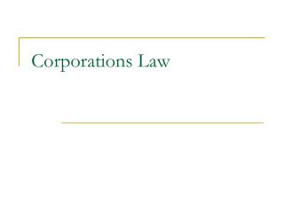 Corporations Law