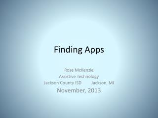Finding Apps