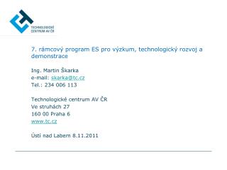 7. rámcový program ES pro výzkum, technologický rozvoj a demonstrace