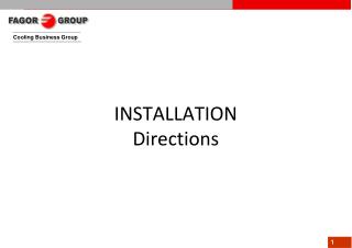 INSTALLATION Directions