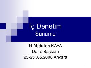 İç Denetim Sunumu