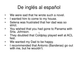 De inglés al español