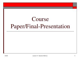 Course Paper/Final-Presentation
