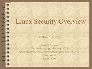Linux Security Overview