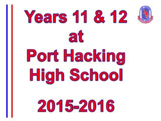 Years 11 &amp; 12 at Port Hacking High School 2015-2016