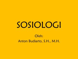 SOSIOLOGI