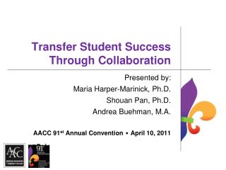 Transfer Student Success Through Collaboration