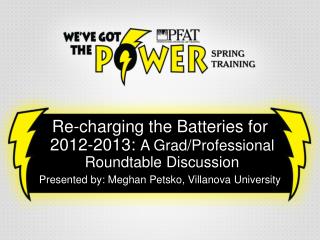 Re-charging the Batteries for 2012-2013: A Grad/Professional Roundtable Discussion
