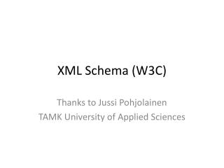 XML Schema (W3C)