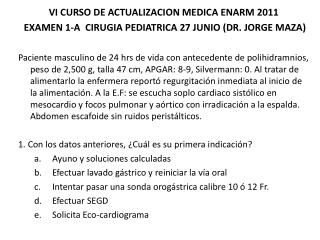 VI CURSO DE ACTUALIZACION MEDICA ENARM 2011