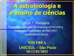 A astrobiologia e o ensino de ci ncias