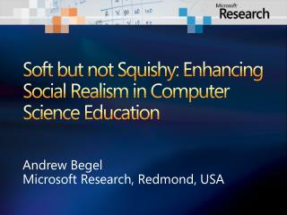 Soft but not Squishy: Enhancing Social Realism in Computer Science Education