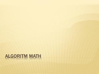 Algoritm Math