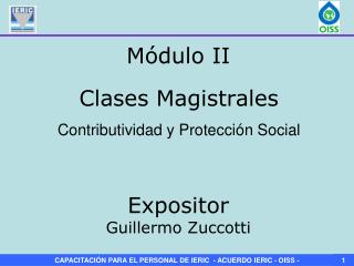 Clases Magistrales Contributividad y Protección Social