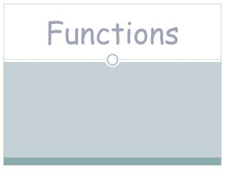 Functions