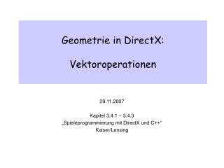 Geometrie in DirectX: Vektoroperationen