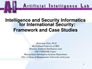 Intelligence and Security Informatics for International Security: Framework and Case Studies